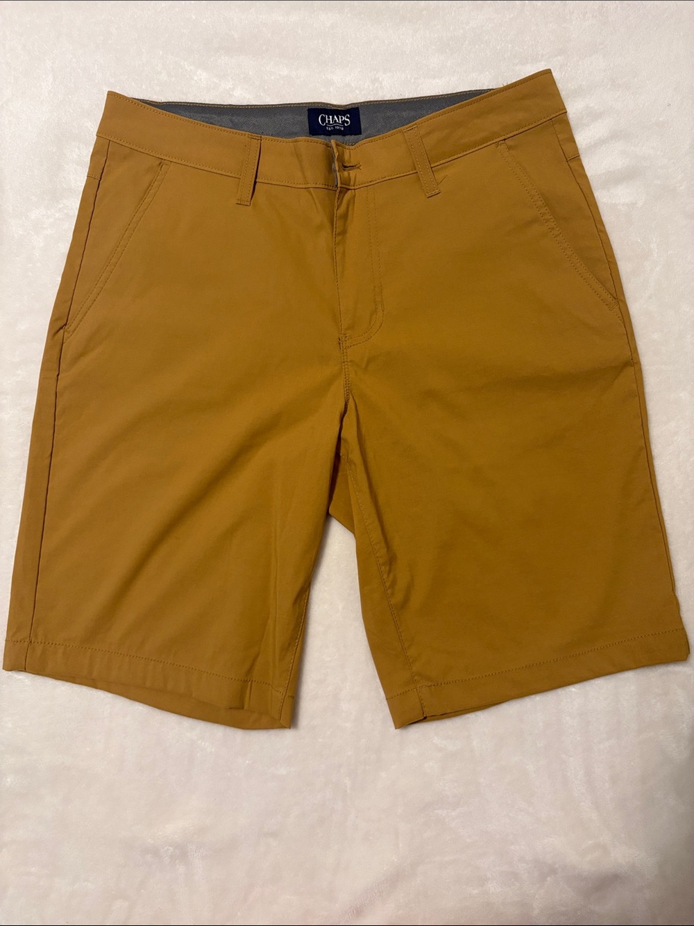Chaps Men's size 32 Mustard/Tan Flat Front Shorts